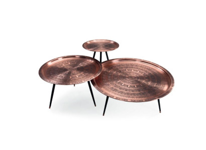 Designer Coffee table Set 3x Living room stainless steel Modern Luxury Tables